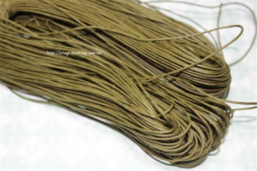 Вощеный шнур оливкового цвета, 1 мм, 5 м, хлопок