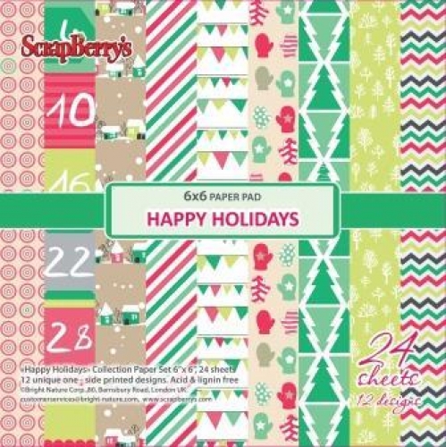Набор бумаги Зимние каникулы от ScrapBerry's, 24 листа, 15*15 см