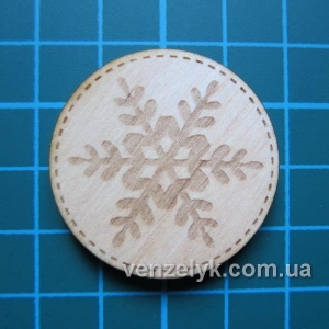 Деревянная фишки ''Снежинка - 2'', 35 мм, 1 шт
