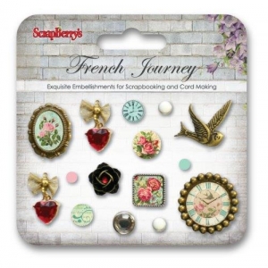Набор декоративных брадсов Французское путешествие, ScrapBerry's, 15 шт
