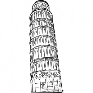 Прозрачный штамп ''Пизанская башня'', 6*2.2 см, 1 шт