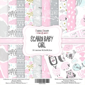 Набор двухсторонней бумаги ''Scandi Baby Girl'', 30*30 см, 10 листов