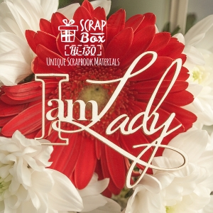 Чипборд надпись ''I am Lady'', 68*61 мм, 1 шт