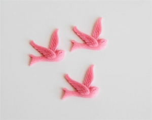 Птички пластиковые розового цвета, 1 шт