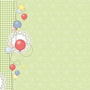 Лист бумаги С Днем Рождения! ''Воздушные шары'' от ScrapBerry's, 30*30 см, 1 шт