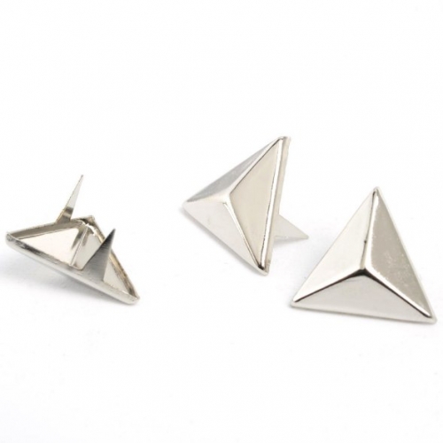 Декоративные заклепки треугольники, серебристого цвета, 14 мм, 10 шт