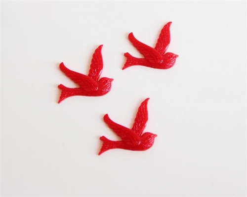 Птички пластиковые красного цвета, 1 шт
