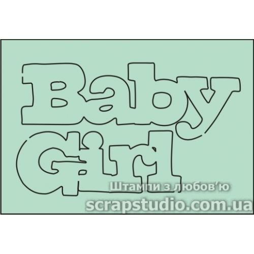 Чипборд надпись ''Baby Girl'', 49*30 мм, 1 шт