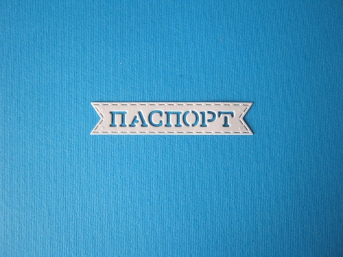 Высечка надпись ''Паспорт'' горизонтально, 7.5*1.5 см, 1 шт