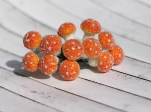 Набор Грибочки оранжевые в обсыпке от Hobby&You, 12 шт