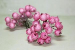 Ягодки калины в сахаре розового цвета, 38-40 ягодок
