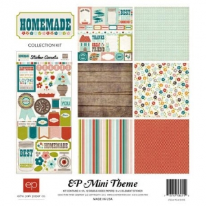  Набор бумаги Homemade Mini Theme, 30х30 см, Echo Park, 6 листов + 1 лист наклеек