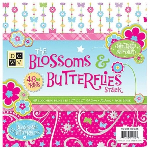 Набор бумаги Blossom & Butterflies, 30х30 см, DCWV, 24 листа