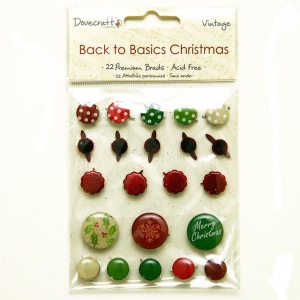 Брадсы Dovecraft Back to Basics Christmas Vintage – Brads, 1 шт