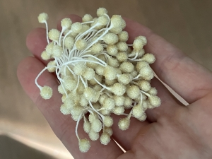 Тычинки в сахаре желтого цвета, 5 мм, 50 нитей