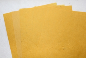 Тутовая бумага ручной работы, цвет шафрановый, А4, 1 шт