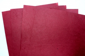 Тутовая бумага ручной работы, бордовый, А4, 1 шт