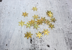 Пайетки ''Снежинки'' голограмма золото, 13 мм, 3 г