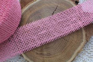 Лента из мешковины розового цвета, 5 см, 1 метр