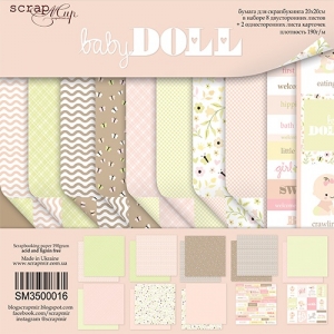 Набор двусторонней бумаги от Scrapmir ''Doll Baby'', 20*20 см, 10 листов
